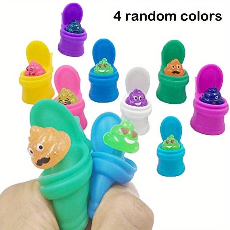 4pcs Funny Toilet Poop Toys Squeeze Colored Pranks Jokes Random Funny