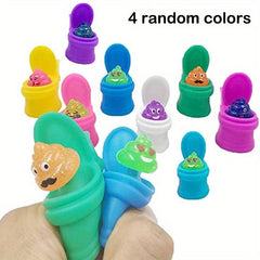 4pcs Funny Toilet Poop Toys Squeeze Colored Pranks Jokes Random Funny