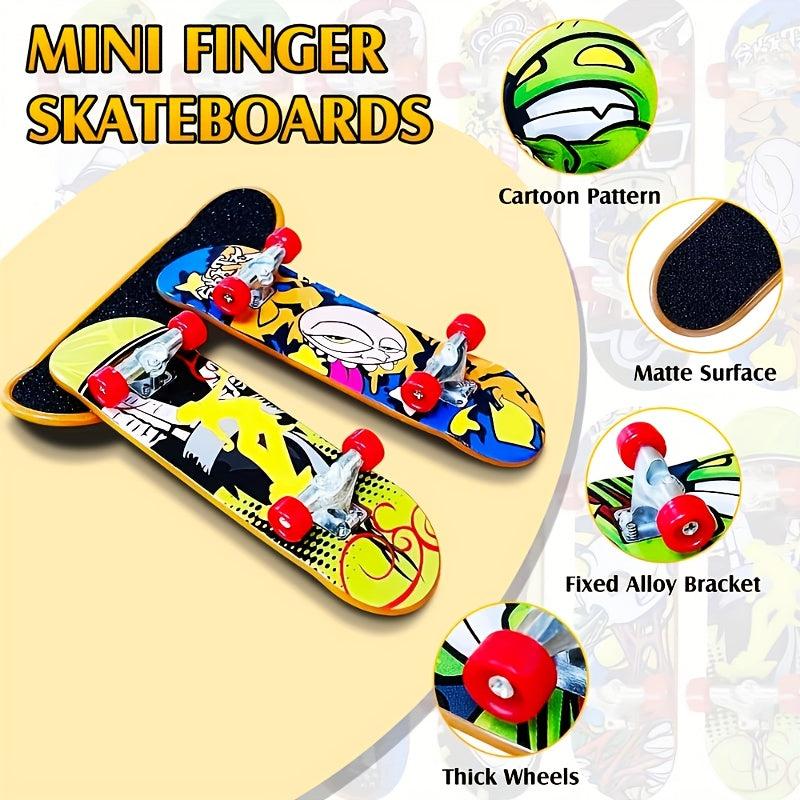 6 Pcs Xmas Finger Skateboard Mini Toys Creative Fingertip Sports Skateboard