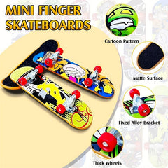 6 Pcs Xmas Finger Skateboard Mini Toys Creative Fingertip Sports Skateboard