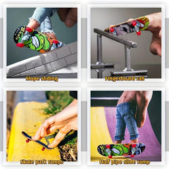 6 Pcs Xmas Finger Skateboard Mini Toys Creative Fingertip Sports Skateboard