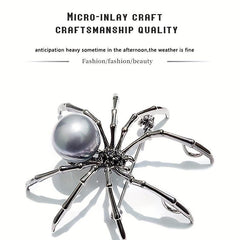Spider Rhinestone Brooch Metal Corsage Retro Jewelry Halloween