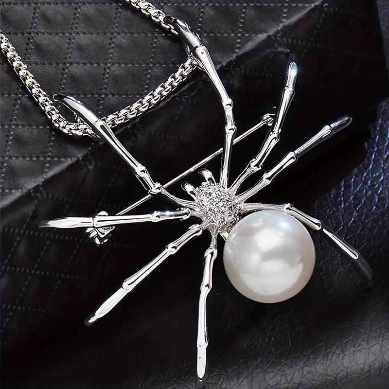 Spider Rhinestone Brooch Metal Corsage Retro Jewelry Halloween