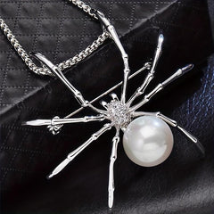 Spider Rhinestone Brooch Metal Corsage Retro Jewelry Halloween