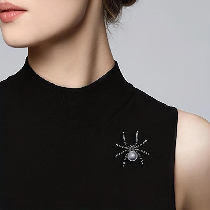 Spider Rhinestone Brooch Metal Corsage Retro Jewelry Halloween
