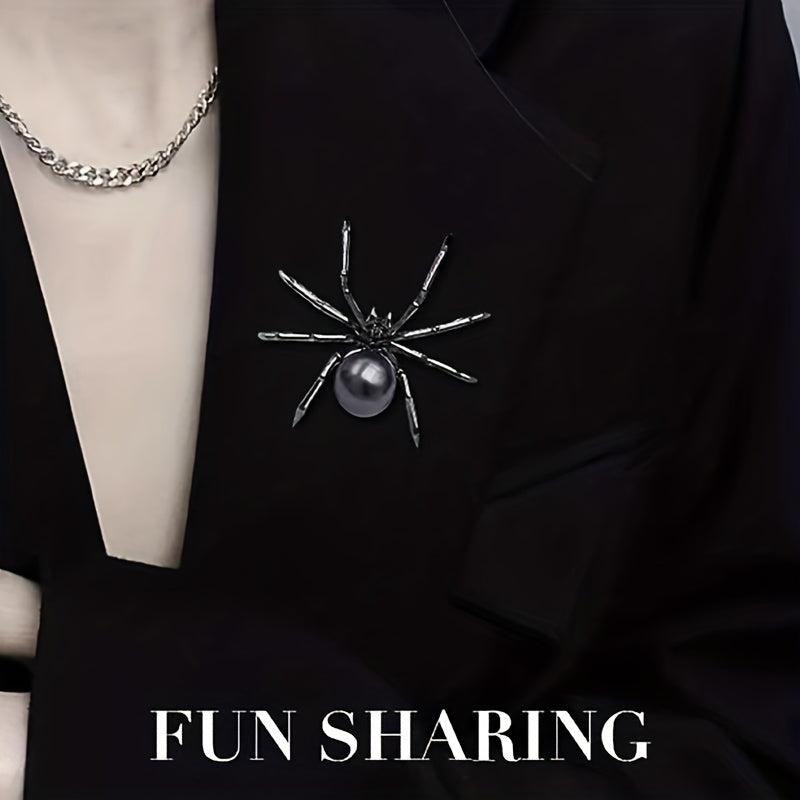 Spider Rhinestone Brooch Metal Corsage Retro Jewelry Halloween