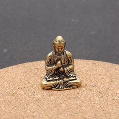 Mini Brass Buddha Ornament Comedian Desktop Decor