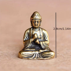 Mini Brass Buddha Ornament Comedian Desktop Decor