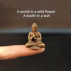 Mini Brass Buddha Ornament Comedian Desktop Decor