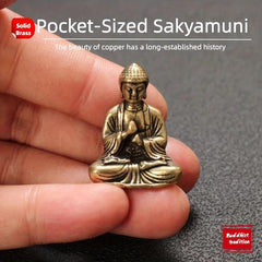 Mini Brass Buddha Ornament Comedian Desktop Decor