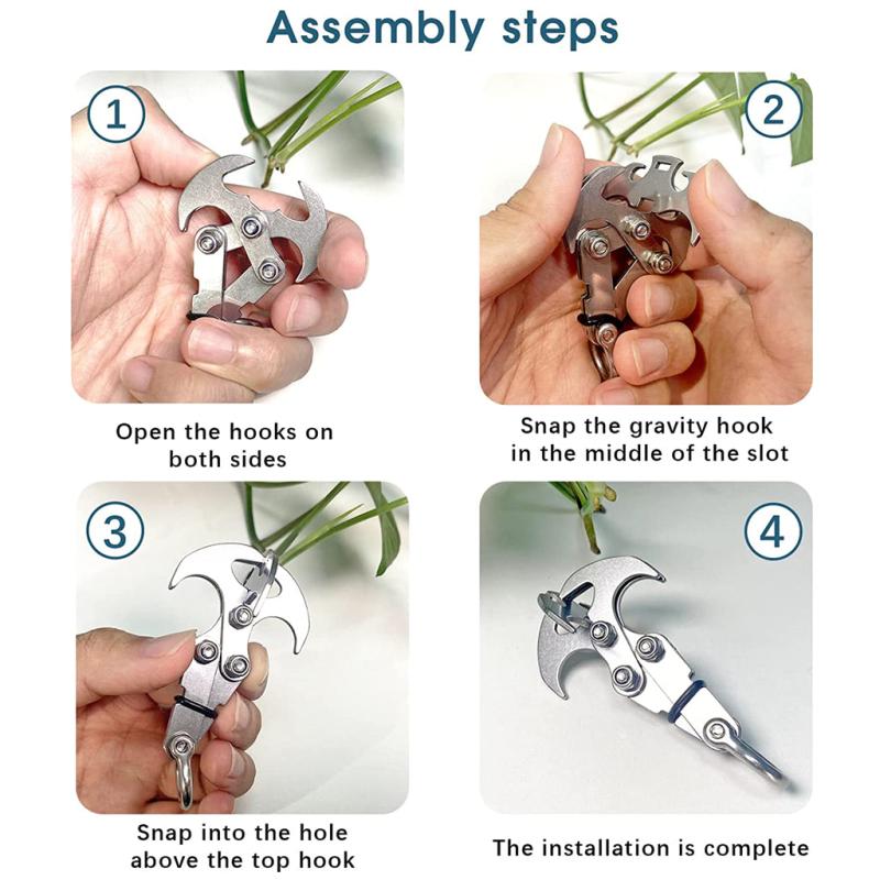 Stainless Steel Gravity Grappling Hook Tool