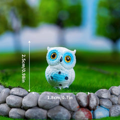 4pcs Resin Mini Owls Figurines Fairy Garden Accessories Fairy Garden Animals