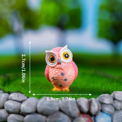 4pcs Resin Mini Owls Figurines Fairy Garden Accessories Fairy Garden Animals