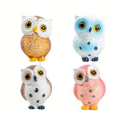 4pcs Resin Mini Owls Figurines Fairy Garden Accessories Fairy Garden Animals