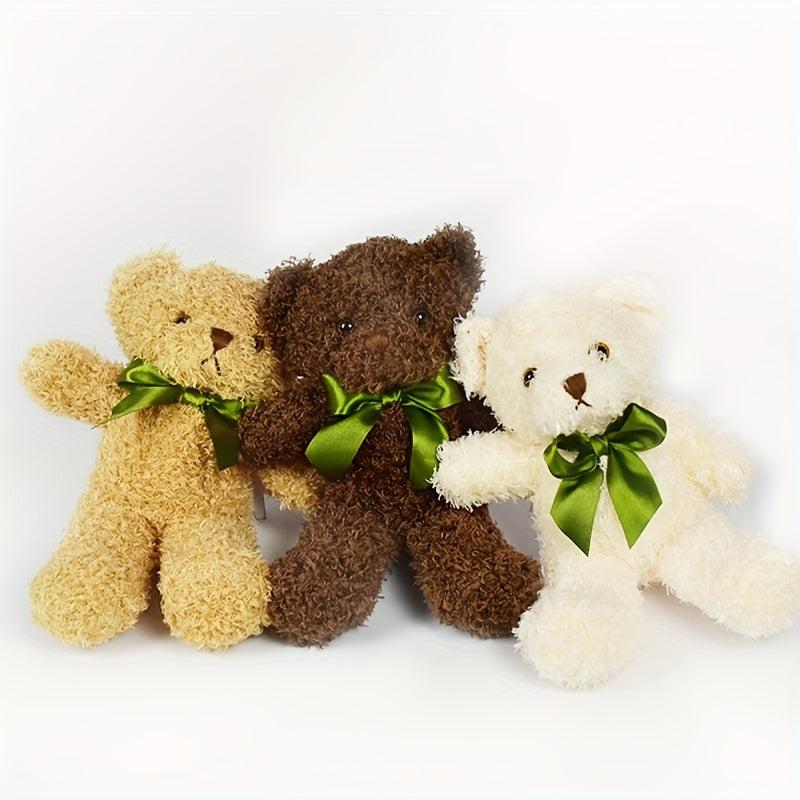 Tricolor Bear Doll Plush Doll Bow Tie Teddy Bear Plush Toy Birthday Gift