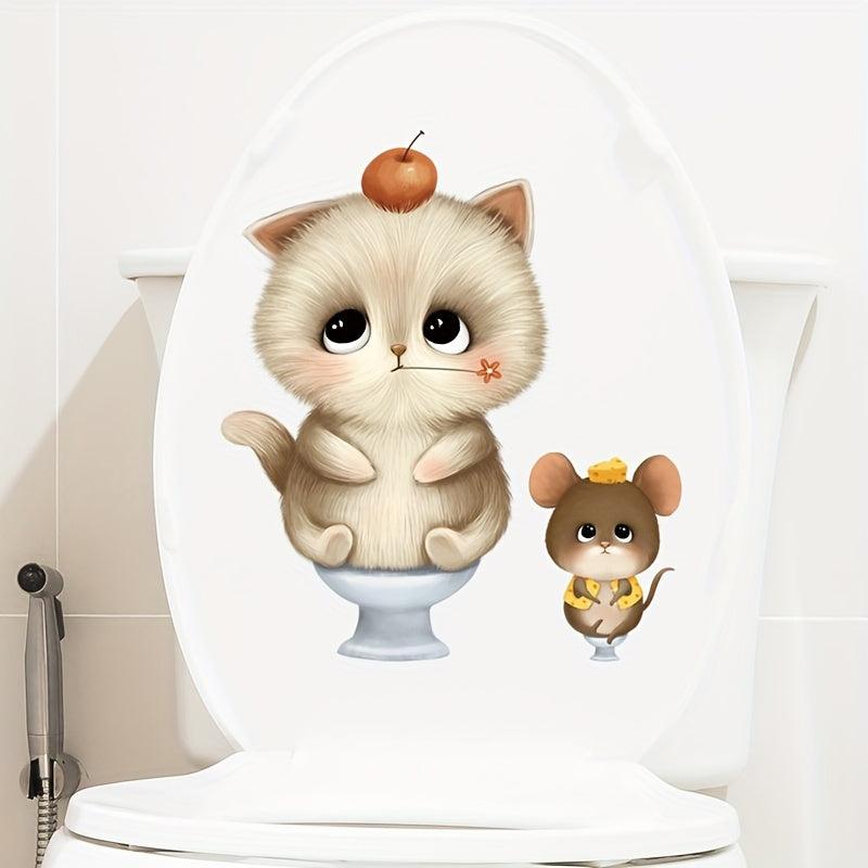 Home Decor Wall Sticker Toilet Sticker Bathroom Toilet Lid Sticker