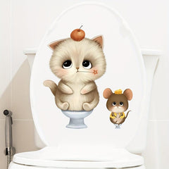 Home Decor Wall Sticker Toilet Sticker Bathroom Toilet Lid Sticker