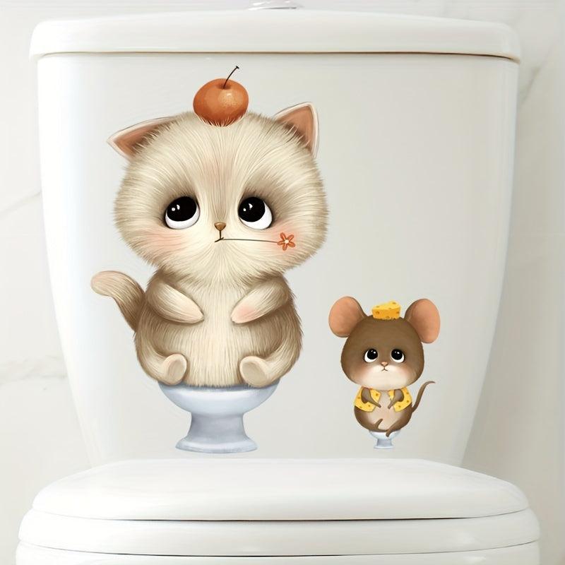 Home Decor Wall Sticker Toilet Sticker Bathroom Toilet Lid Sticker