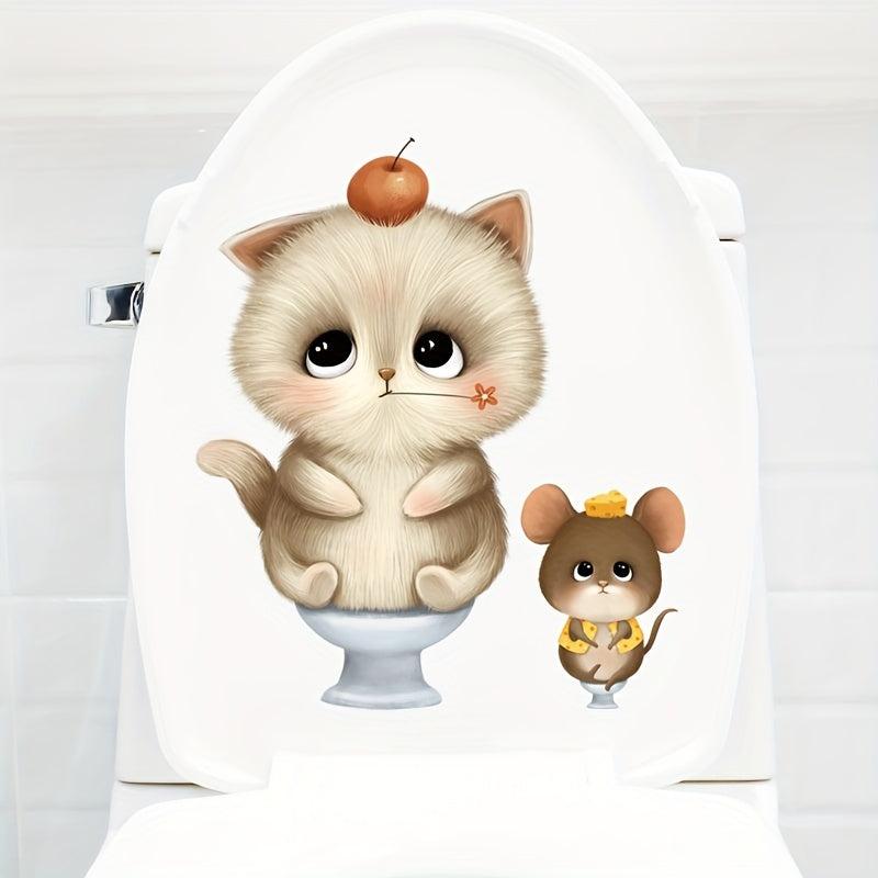 Home Decor Wall Sticker Toilet Sticker Bathroom Toilet Lid Sticker