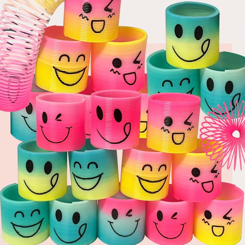 12 PCS Mini Smiling Face Rainbow Fidget Stress Toys for Kids Party Favors