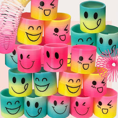 12 PCS Mini Smiling Face Rainbow Fidget Stress Toys for Kids Party Favors