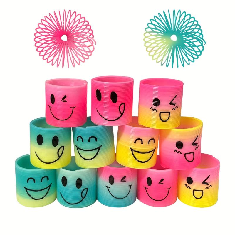 12 PCS Mini Smiling Face Rainbow Fidget Stress Toys for Kids Party Favors