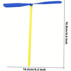 20Pcs Plastic Bamboo Dragonfly Hand Rub Propeller Fun Toy For Kids