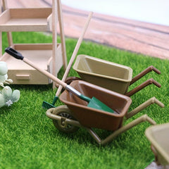2pcs Mini Farm Tools Model Pocket Trailer Toy House Plastic Car