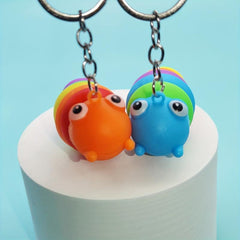 Decompression Slug Keychain Toy With 3D Eyes