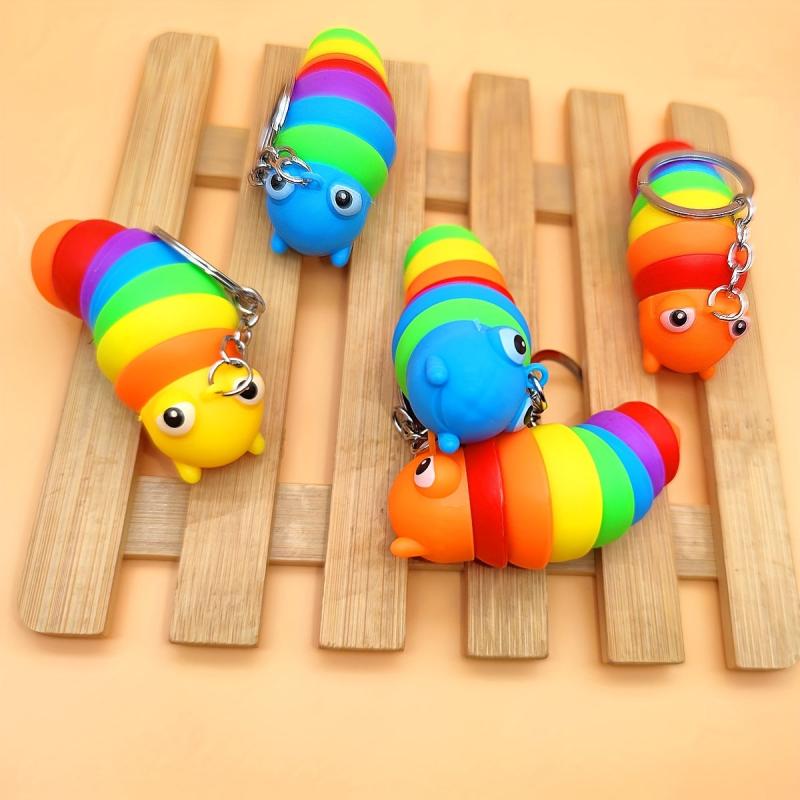Decompression Slug Keychain Toy With 3D Eyes