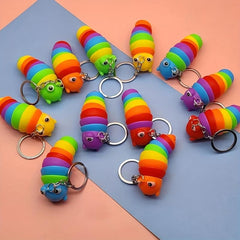 Decompression Slug Keychain Toy With 3D Eyes