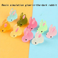 10pcs Resin Luminous Rabbit DIY Decoration Material
