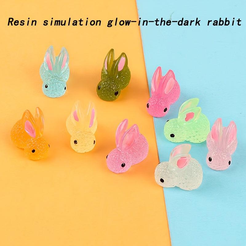 10pcs Resin Luminous Rabbit DIY Decoration Material