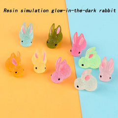 10pcs Resin Luminous Rabbit DIY Decoration Material