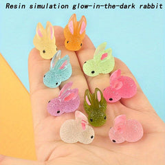 10pcs Resin Luminous Rabbit DIY Decoration Material