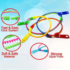 6pcs Friendship Fidget Zipper Bracelets Sensory Toys Multicolor
