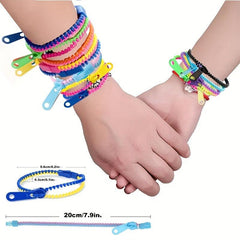 6pcs Friendship Fidget Zipper Bracelets Sensory Toys Multicolor