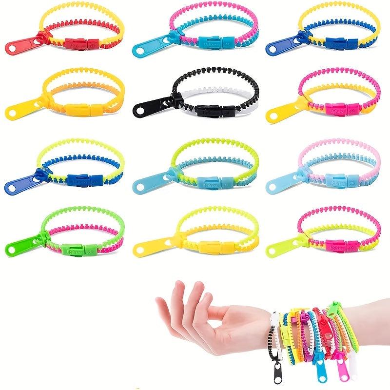 6pcs Friendship Fidget Zipper Bracelets Sensory Toys Multicolor