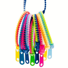 6pcs Friendship Fidget Zipper Bracelets Sensory Toys Multicolor
