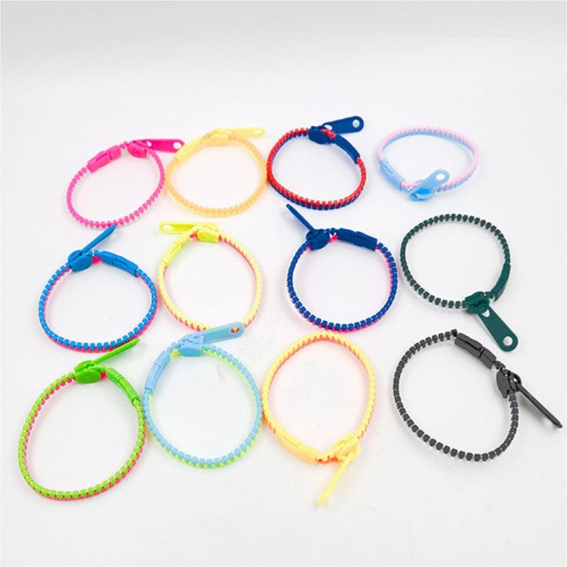 6pcs Friendship Fidget Zipper Bracelets Sensory Toys Multicolor