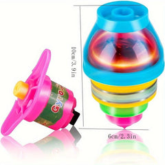 6pcs LED Flashing Rotating Gyroscope Novelty Toys Party
