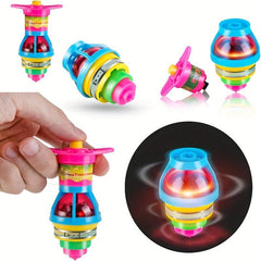 6pcs LED Flashing Rotating Gyroscope Novelty Toys Party