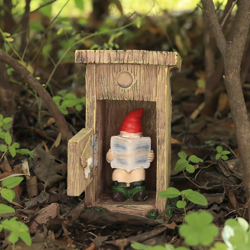 Funny Garden Gnomes Reading Dwarf Ornaments