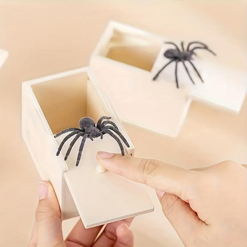 Wooden Spider Prank Box Handcrafted Joke Box Perfect For Halloween Christmas