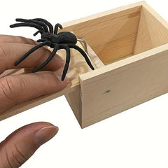Wooden Spider Prank Box Handcrafted Joke Box Perfect For Halloween Christmas