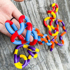 5pcs Variety Twisting Rope Ring Winding Finger Music Decompression Toy