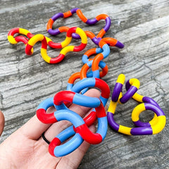 5pcs Variety Twisting Rope Ring Winding Finger Music Decompression Toy