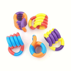 5pcs Variety Twisting Rope Ring Winding Finger Music Decompression Toy