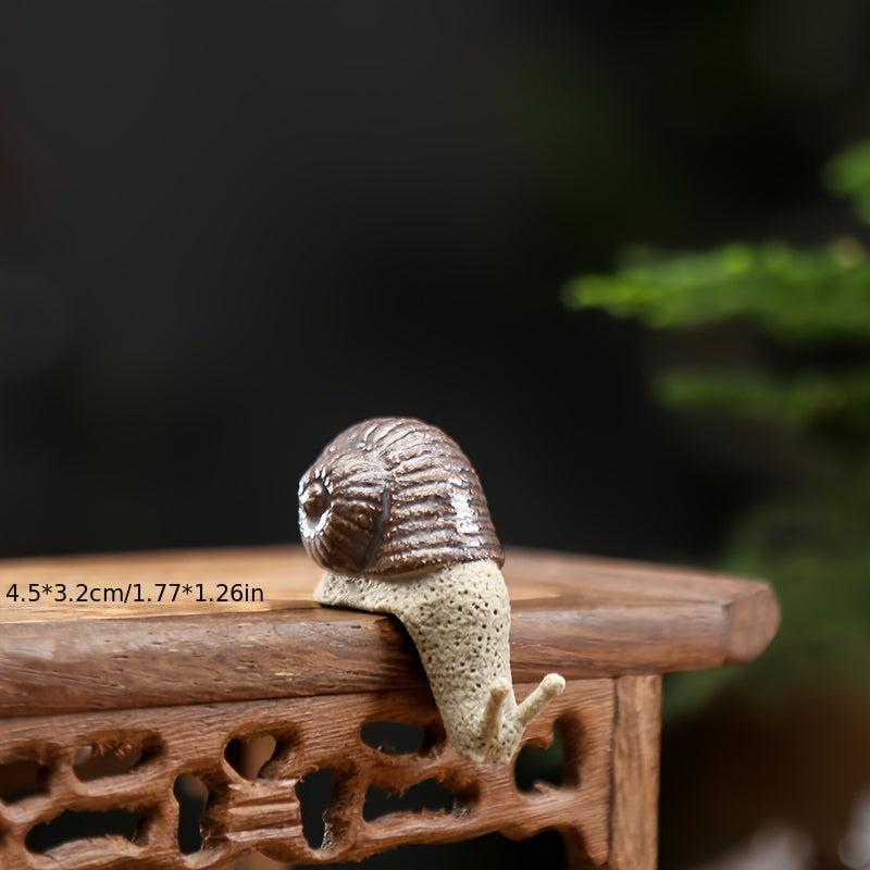 Ceramic Animal Snail Ornaments for Succulent Potted Plants