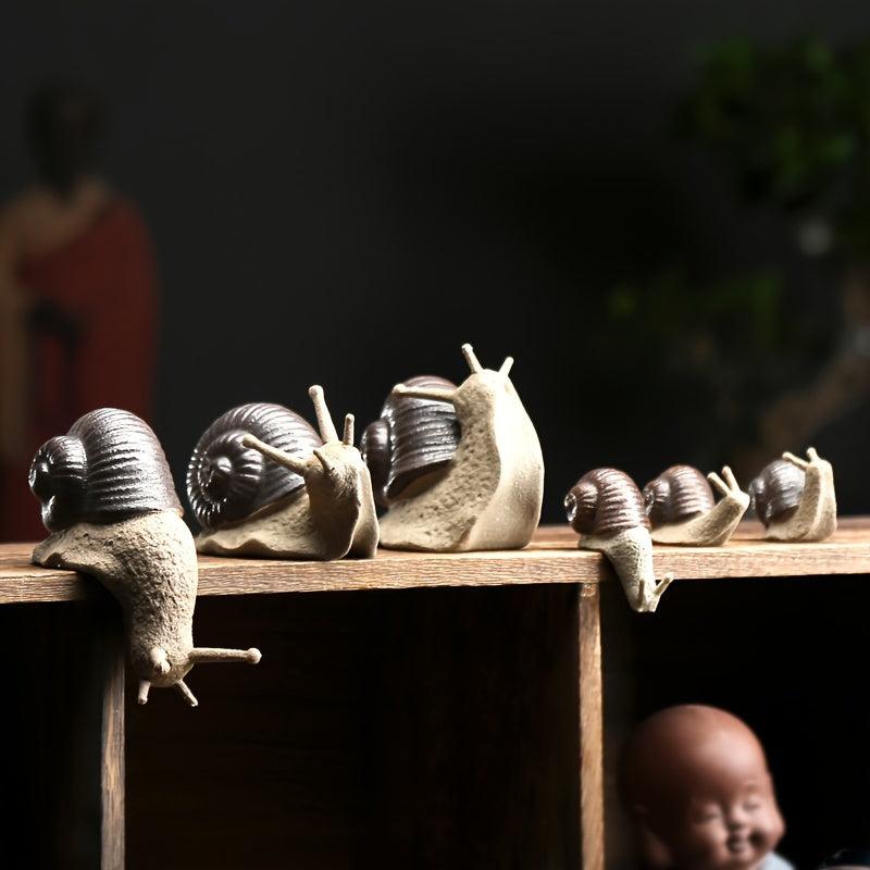Ceramic Animal Snail Ornaments for Succulent Potted Plants